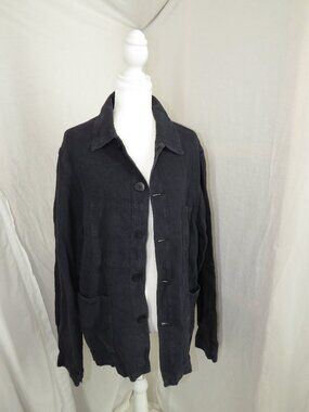 La Paz Men's Navy Blue 100% Linen Chore Jacket | Made in Portugal | Nautical